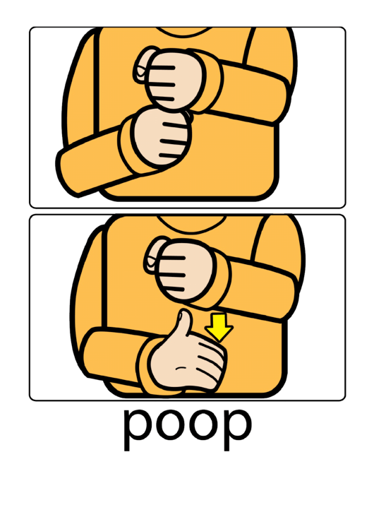 Baby Sign Language Poop Sign printable pdf download