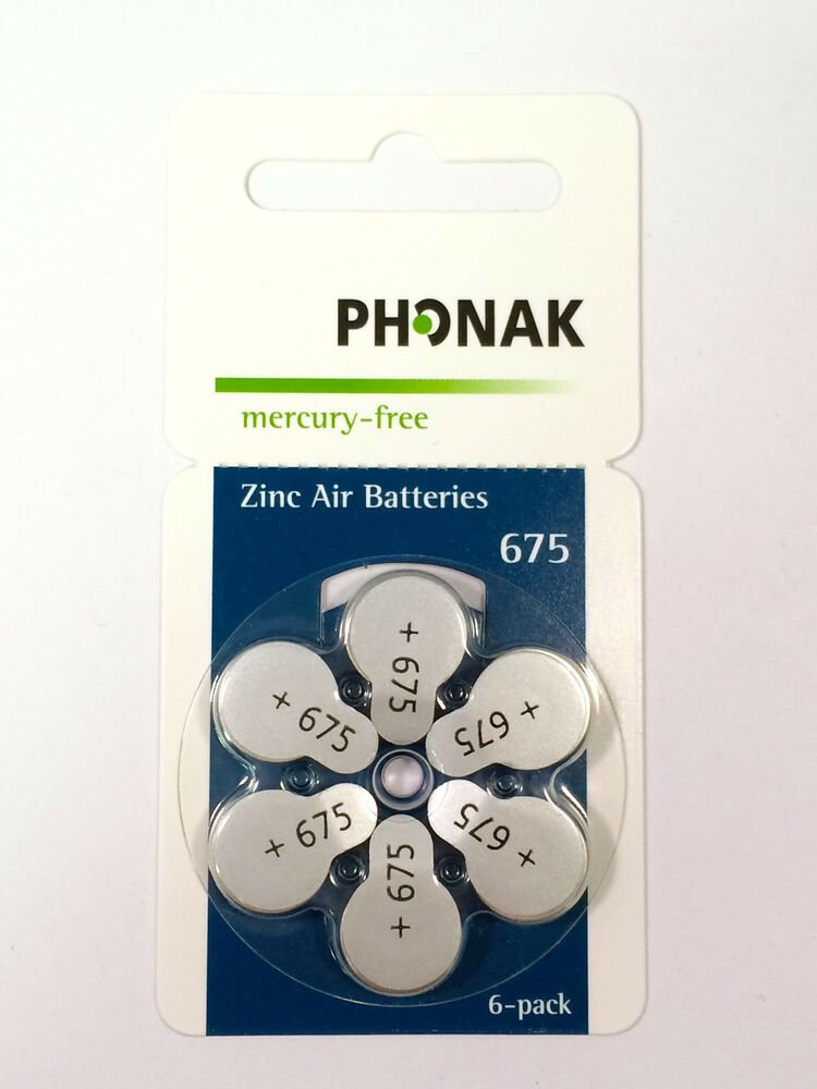 CLOSEOUT! Phonak Size 675 Hearing Aid Batteries, Merc Free ...