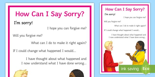 How Can I Say I Am Sorry? A4 Display Poster (teacher made)