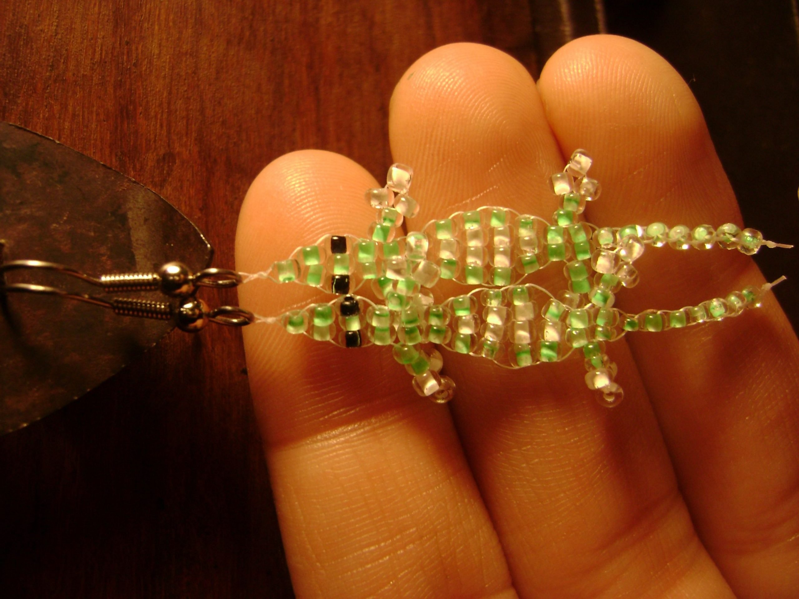 My creation.....little beaded lizard earrings ...