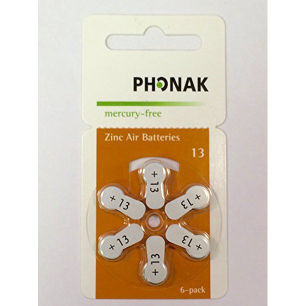 Phonak Mercury Free Size 13 Zinc Air Hearing Aid Batteries ...