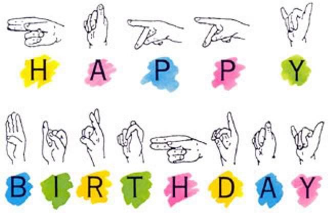 sign language, happy birthday