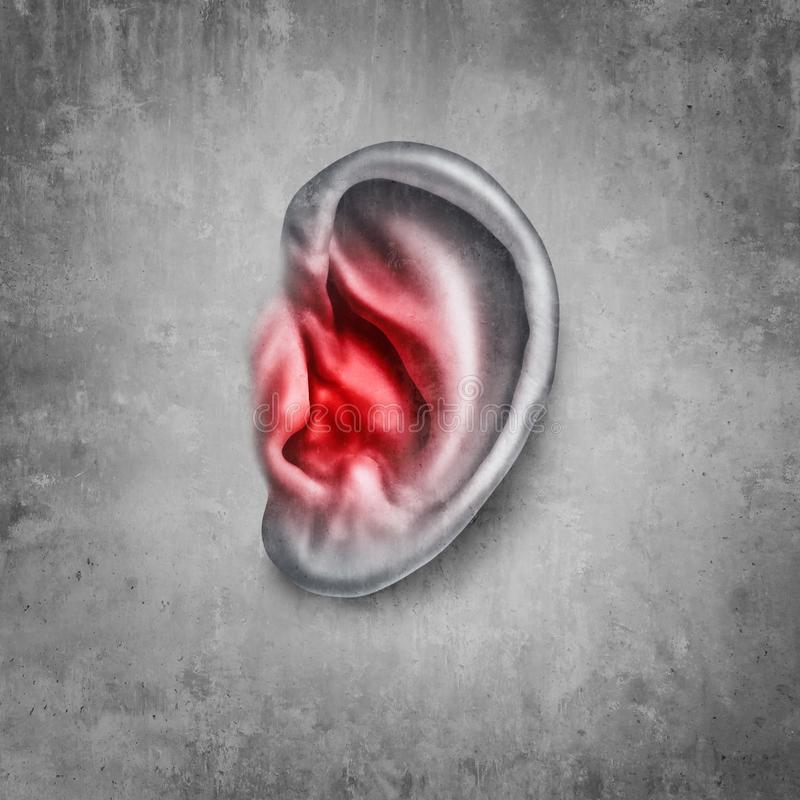 Tinnitus Ear Disease stock illustration. Illustration of stress