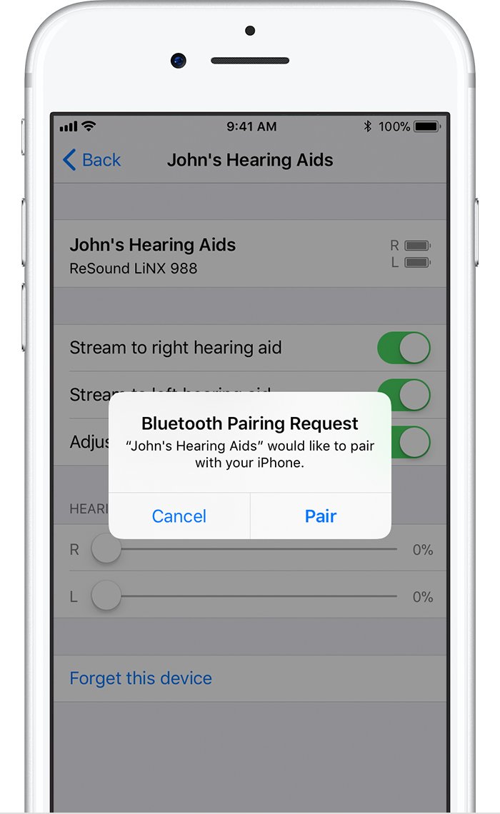 Use Made for iPhone hearing aids