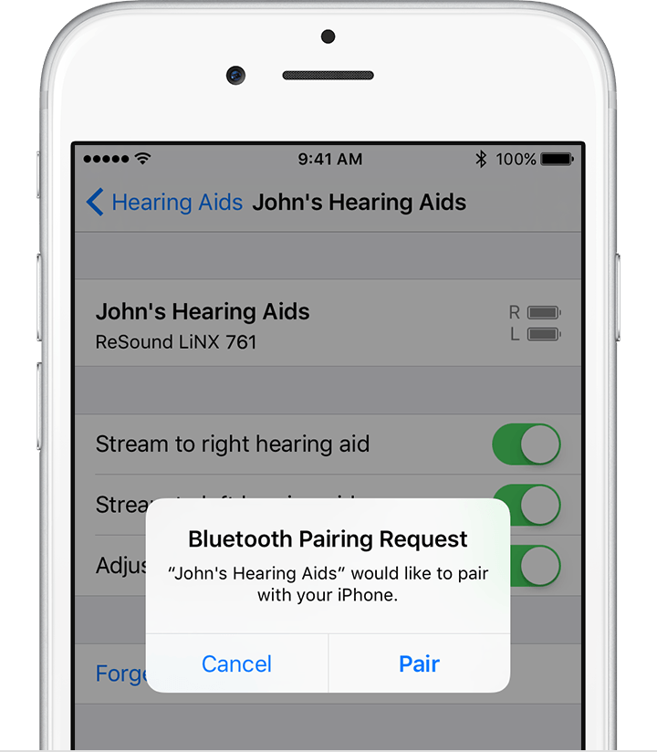 Use Made for iPhone hearing aids
