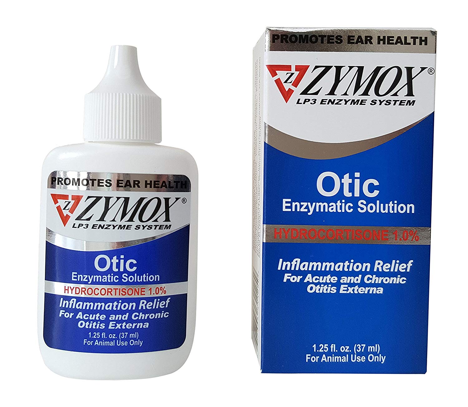 zymox otic ear drops (UK stock) with 1% HC for acute otitis in dogs ...